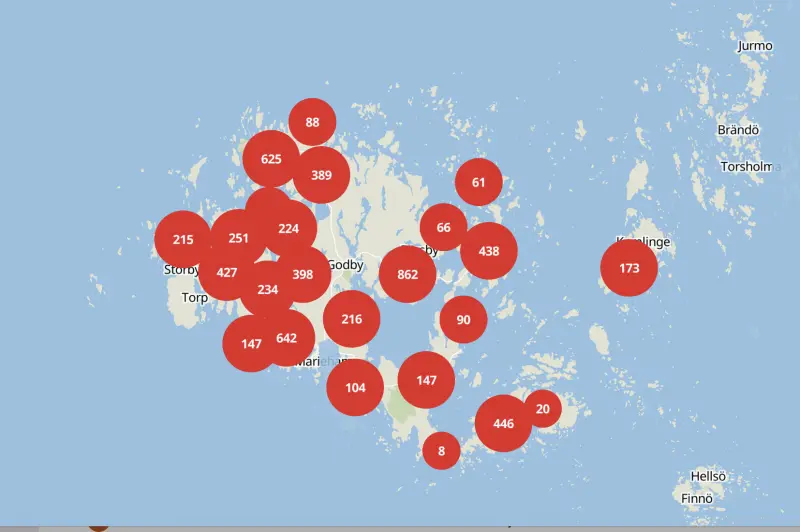 Stora elavbrott på Åland – nästan 8.000 hushåll utan el