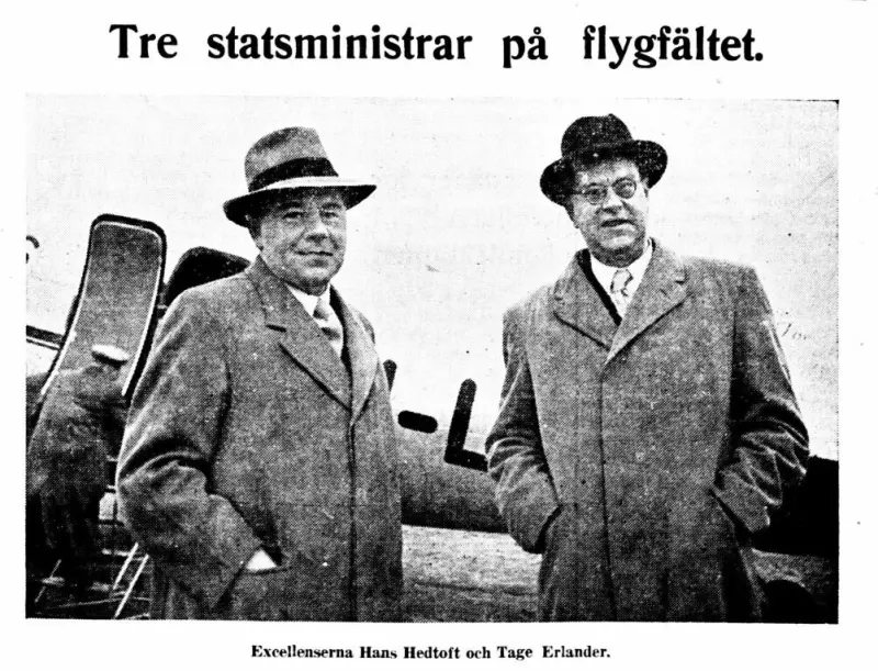 Dimma tvingade statsministrar att landa på Åland